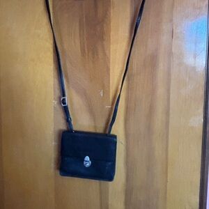 Classic Black Crossbody Bag with Silver Turn-Lock